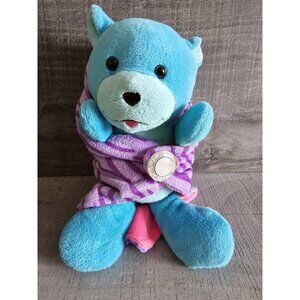 Snug Buddies Blue Bear Plush Wrapped In Purple Security Blanket Lovey Stuffed